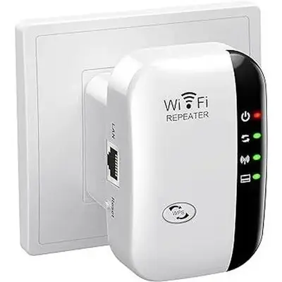 WiFi Extender & Signal Booster – Covers Up to 5000 Sq. Ft, Connects 52 Devices | Fast & Stable Internet | Easy 1-Key Setup ...
