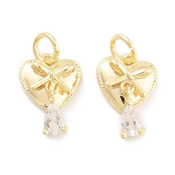 Brass with Clear Cubic Zirconia Charms