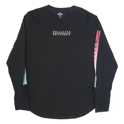 HOLLISTER Mens T-Shirt Black Long Sleeve XL