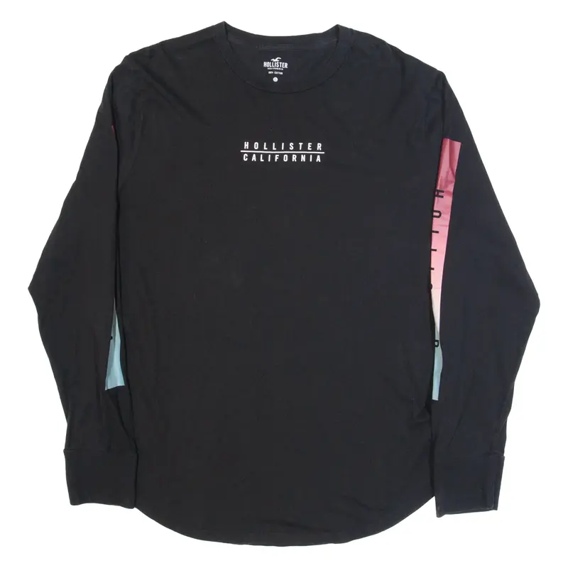 HOLLISTER Mens T-Shirt Black Long Sleeve XL