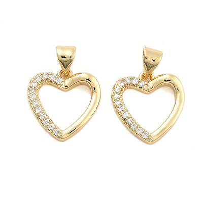 Brass Pave Clear Cubic Zirconia Pendants