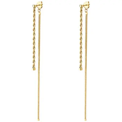 Brosway Essential BNL09 2 in 1 Long Gold Plated Earrings - Length: 6cm