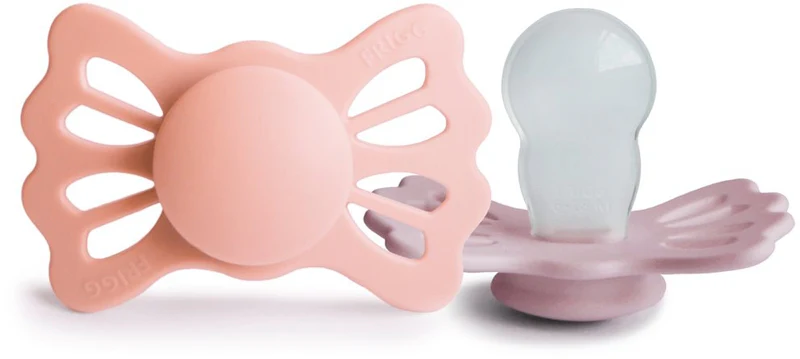 FRIGG Lucky Size 2: 6-18 months Pretty in Peach/Primrose pacifier 2 pieces