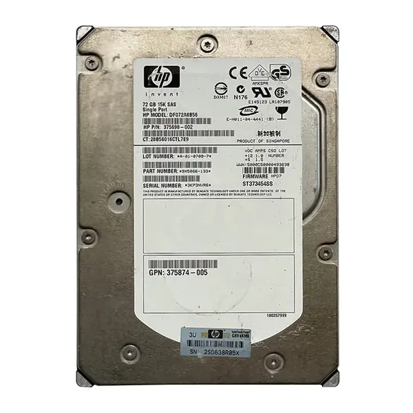 DF072A8B56 HP 72GB 3Gb/s SAS 15000 3.5-Inch Hard Drive