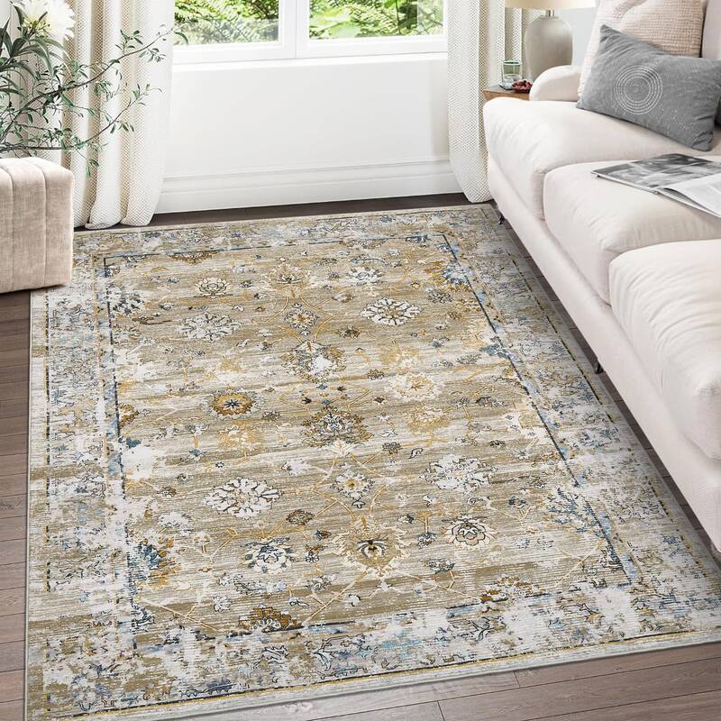 Garvee 5x7 Area Rugs for Living Room, Rug for Bedroom, Contemporary Machine Washable Rug, Large Stain Resistant Carpet for Di...