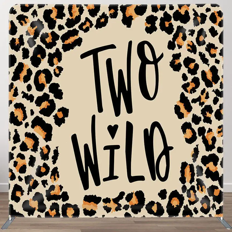 Aperturee Two Wild Leopard Grain Fabric Backdrop Cover for Birthday - Aperturee