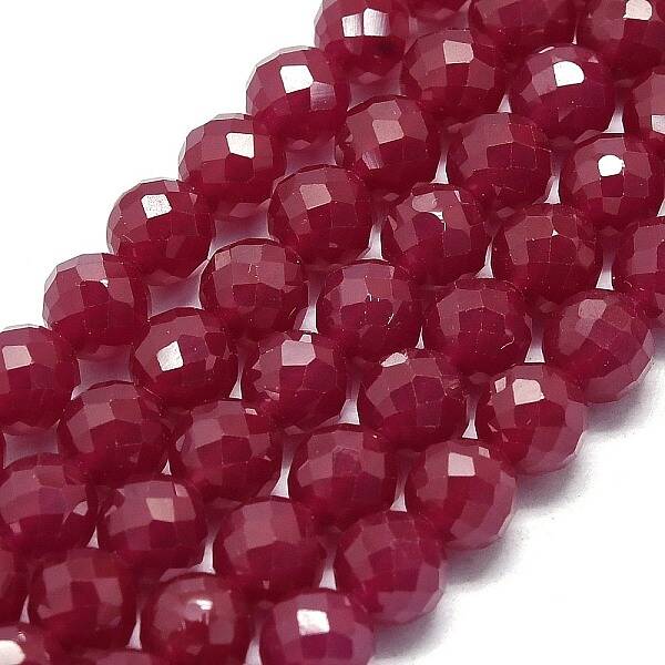 Lab Grown Red Corundum Beads Strands