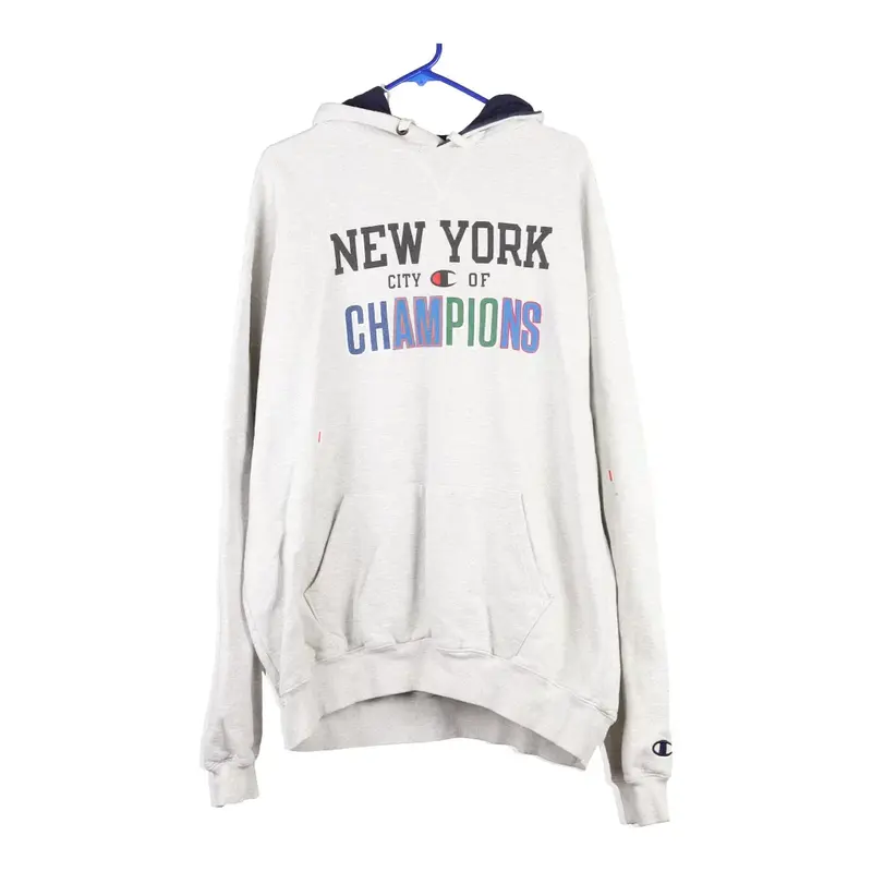 New York City Champion Hoodie - 2XL Grey Cotton Blend