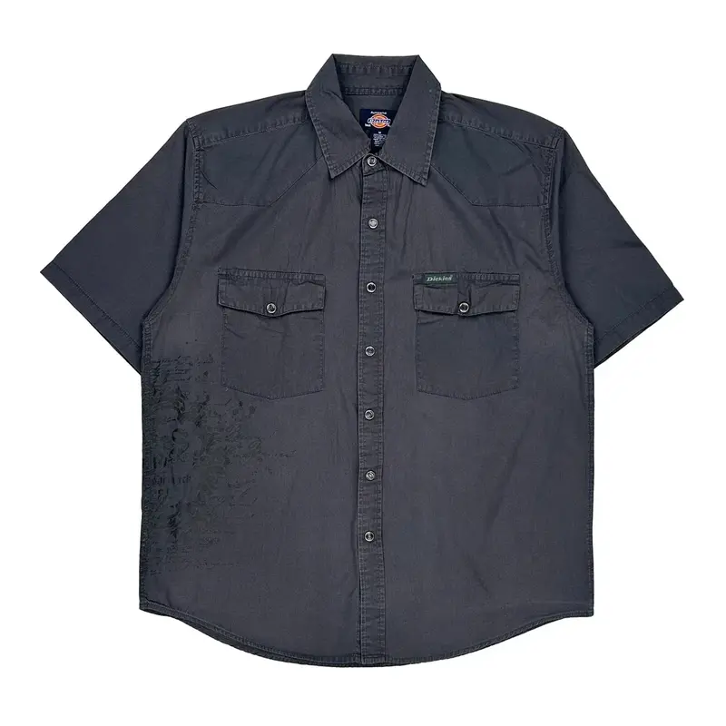 Dickies Short Sleeve Shirt - Medium Grey Cotton