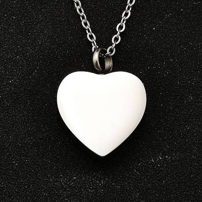 304 Stainless Steel Heart Cinerary Casket Pendant Necklaces
