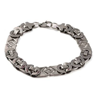 Tarnish Resistant 201 Stainless Steel Rhombus Byzantine Chain Bracelets