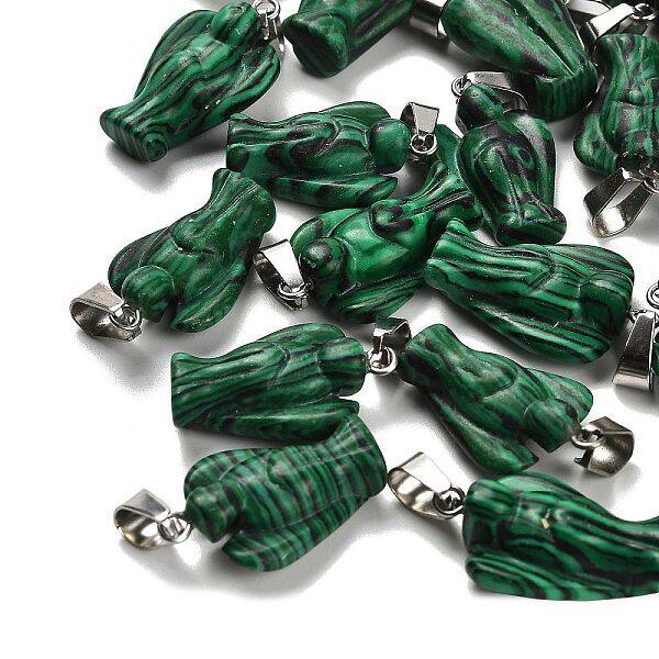 Synthetic Malachite Pendants