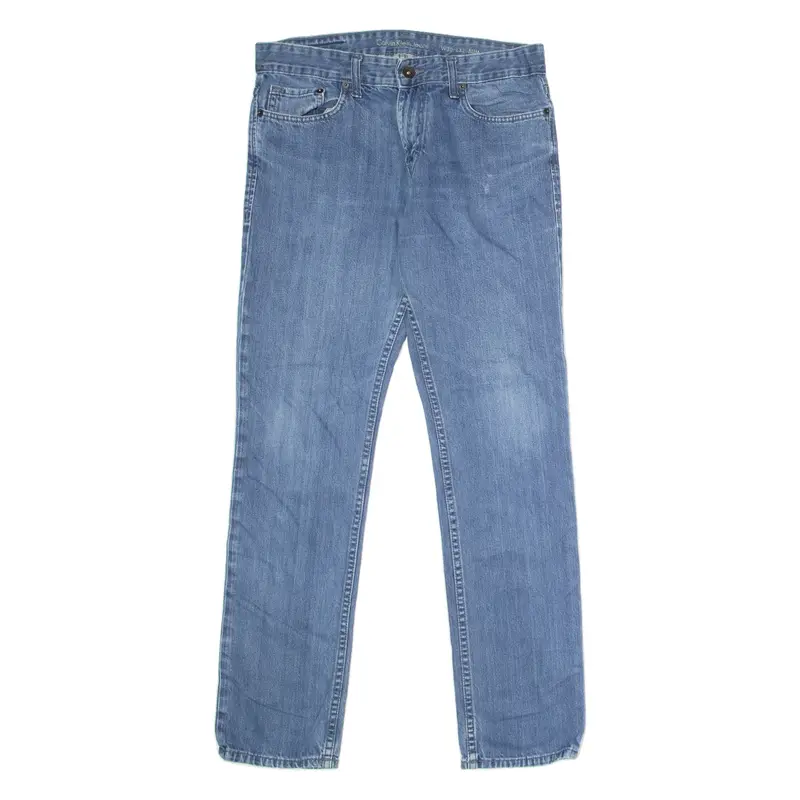 CALVIN KLEIN JEANS Mens Jeans Blue Slim Straight Stone Wash W32 L32