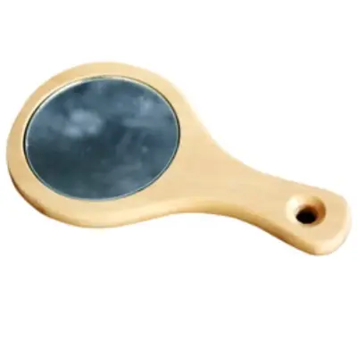 cose della natura Round Mirror with Wooden Handle