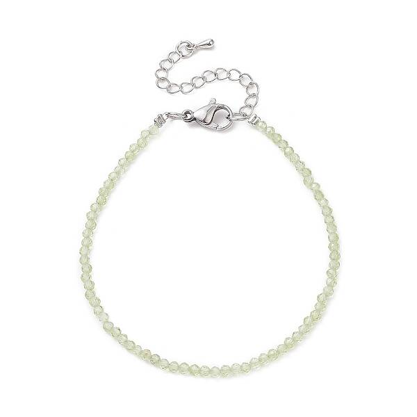 Natural Olive Quartz Round Beaded Bracelets
