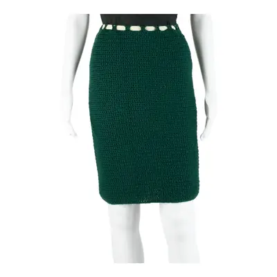 Short Mini Skirt Green Knit Womens S