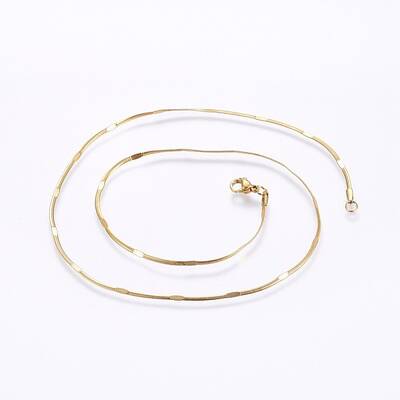 304 Stainless Steel Flat Snake Chain Necklaces