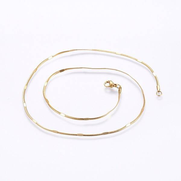 304 Stainless Steel Flat Snake Chain Necklaces