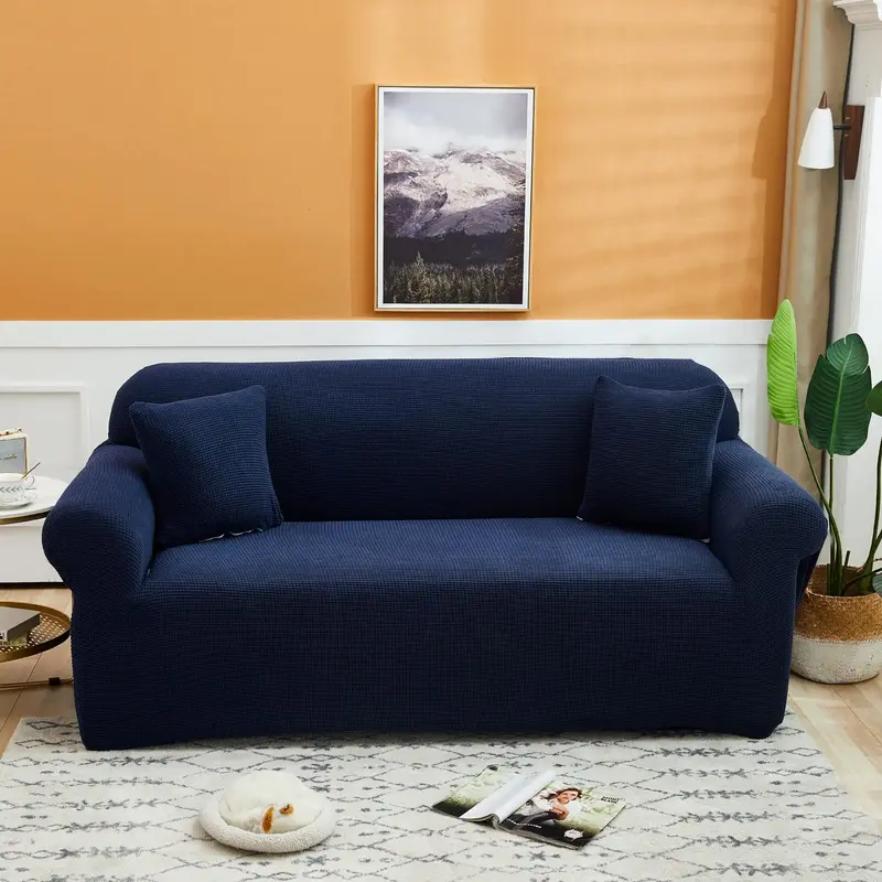 Multi-size Elastic Jacquard Sofa Slipcover, 1 Count Non-slip Removable Couch Cover with Pillowcase, Stretchy Sofa Cover, Pl...
