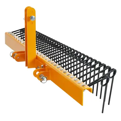GARVEE 72 Pine Straw Rake - 30 Spring Tines, Powder Coated Steel, 3-Point Hitch Cat 0/1 (Tow Behind for Yard Cleanup/Dethatc...