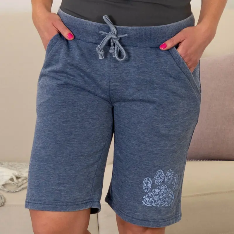 Purple Paw Burnout Board Shorts - Mauve - 1X