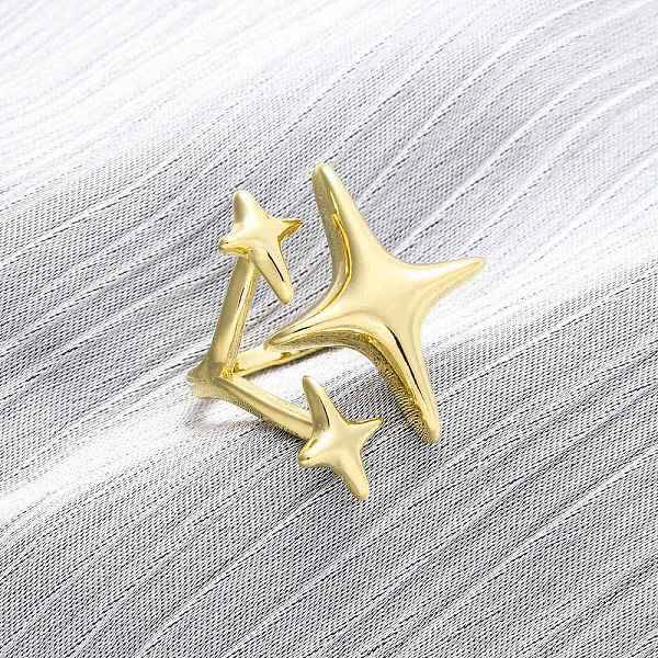 Brass Adjustable Cuff Rings for Women