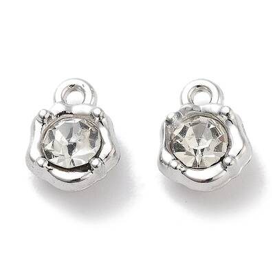 Rack Plating Alloy Rhinestone Charms