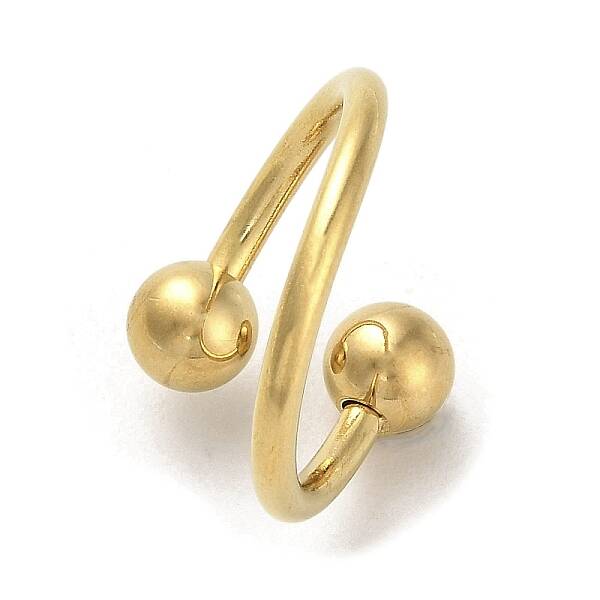 Round Ball 304 Stainless Steel Cuff Ring