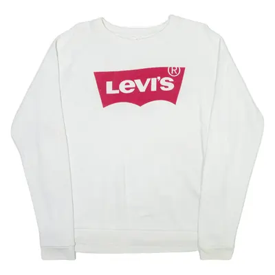 LEVI'S Mens Sweatshirt White Crew Neck M