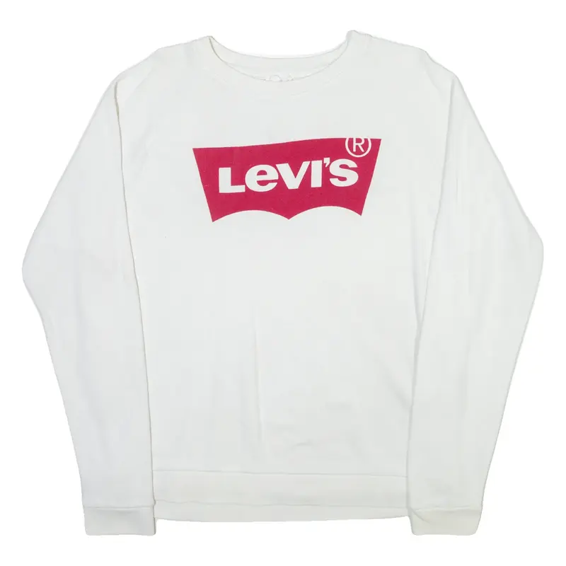 LEVI'S Mens Sweatshirt White Crew Neck M
