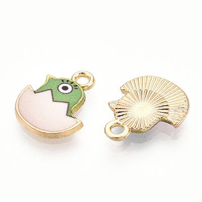 Printed Light Gold Tone Alloy Pendants