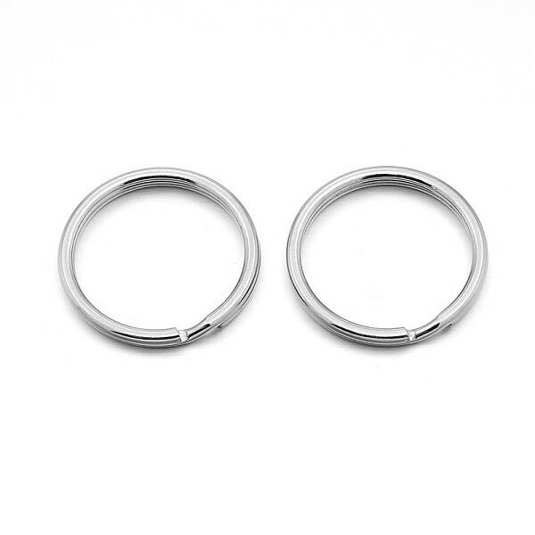 Tarnish Resistant Original Color 304 Stainless Steel Split Key Ring Clasps for Keychain Making