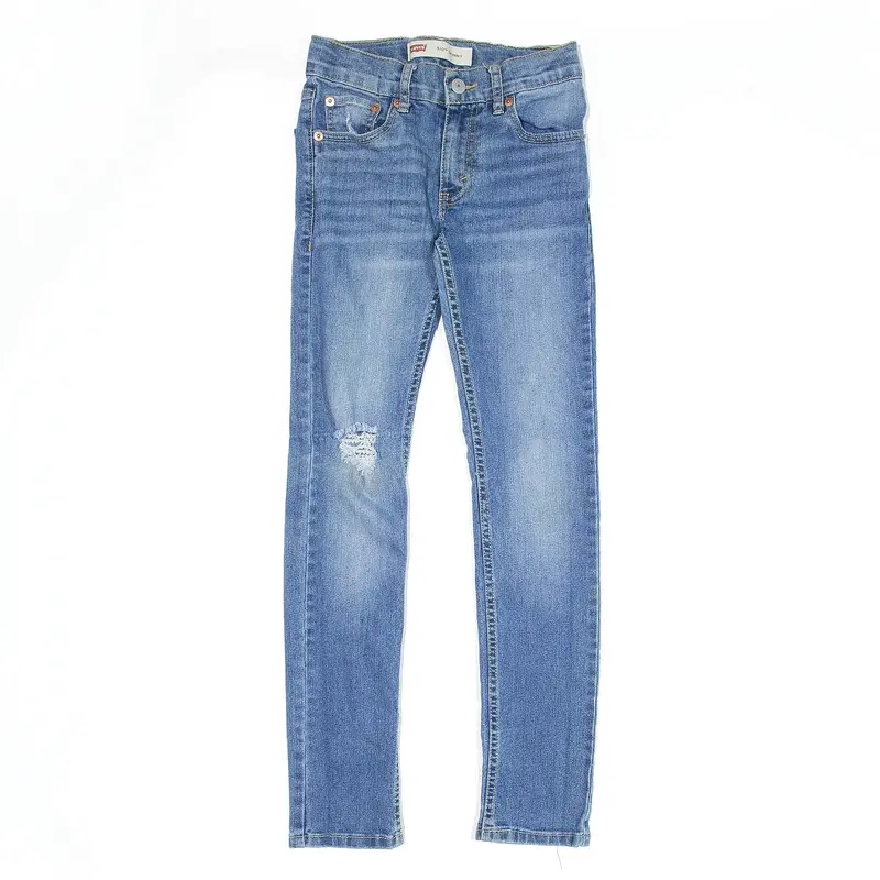 LEVI'S 510 Distressed Jeans Blue Denim Slim Skinny Stone Wash Boys W22 L26