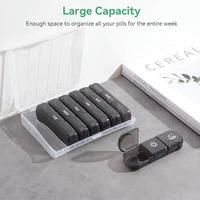 Extra large 7-day-a-week pill organizer, 3 times a day, am/pm/evening/pill box, large opening on one side｜Privacy design fo...