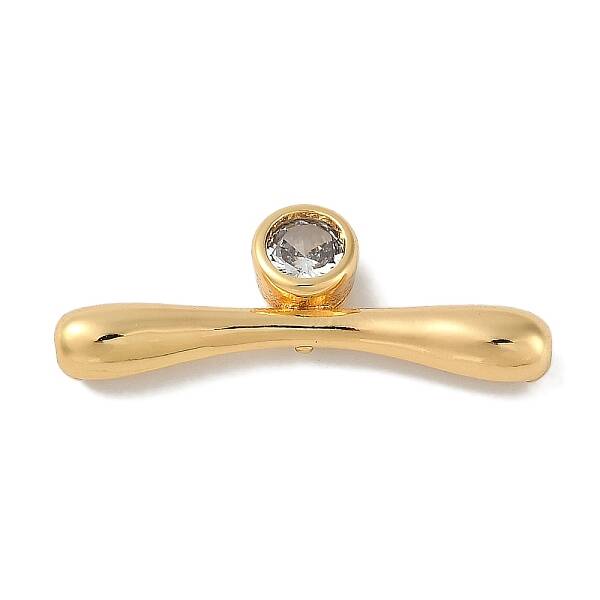 Brass Micro Pave Cubic Zirconia Beads