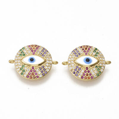 Brass Micro Pave Cubic Zirconia Links connectors