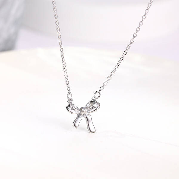 Non-Tarnish Stainless Steel Bowknot Pendant Necklaces for Women