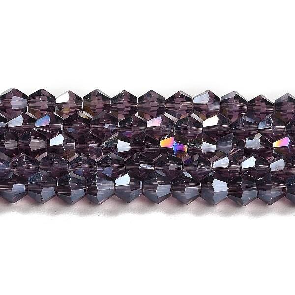 Transparent Electroplate Glass Beads Strands
