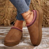 Women's Slippers Platform Mini Boots For Women Suede Leather Indoor/Outdoor Anti-Slip Slipper Comfy Fleece Lined Sneakers Sho...