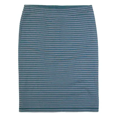 WHITE STUFF Bodycon Womens Straight Skirt Blue Midi Striped UK 14