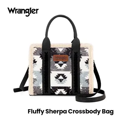 [Wrangler] [VIP] Fluffy Sherpa Crossbody Bag for Women for Festival Season Outfit, Fashion Tote for Work, Casual, Gift for fr...
