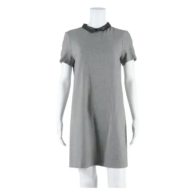ZARA Womens Mini Dress Black Houndstooth Short Sleeve Short S