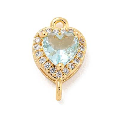 Brass Pave Cubic Zirconia Connector Charms