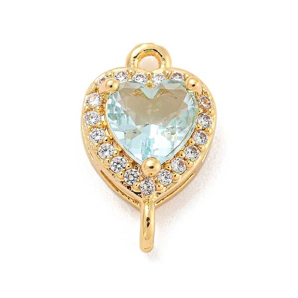 Brass Pave Cubic Zirconia Connector Charms