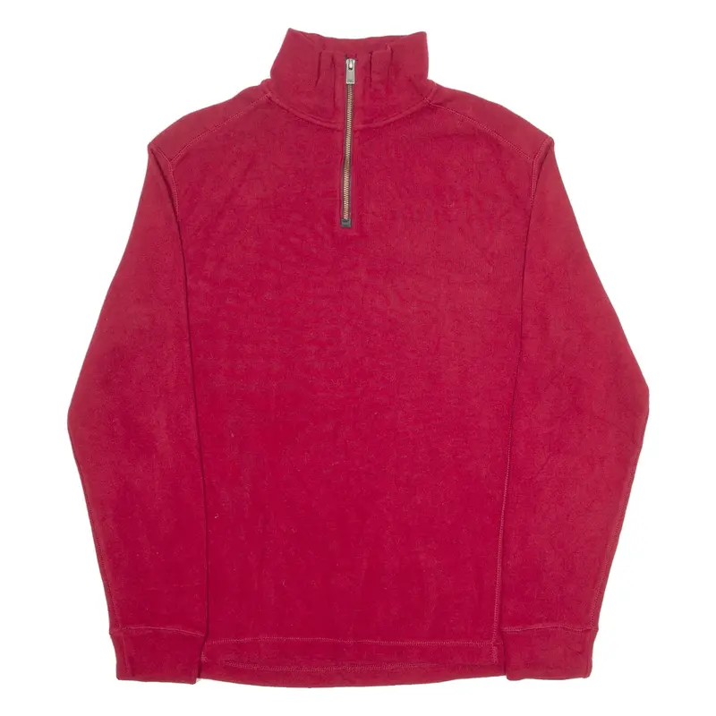 POLO RALPH LAUREN Mens Jumper Red 1/4 Zip Tight Knit M