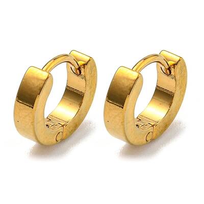 PVD Vacuum Plating 202 Stainless Steel Huggie Hoop Earrings with 304 Stainless Steel Pins for Women