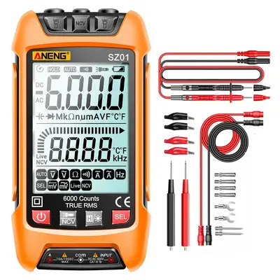 Portable SZ01 Digital Multimeter, Handheld Smart Digital Multimeter with LED Flashlight, Multifunctional Electrical Measuring...