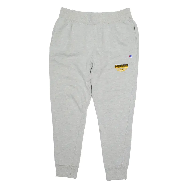 CHAMPION REVERSE WEAVE Wildcat Basketball Mens Joggers Grey Tapered L W32 L30