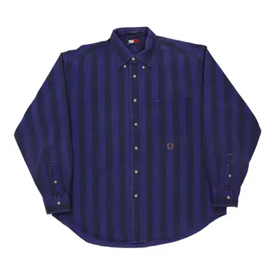 Tommy Hilfiger Striped Shirt - Large Purple Cotton