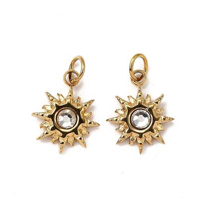 304 Stainless Steel Rhinestone Pendants